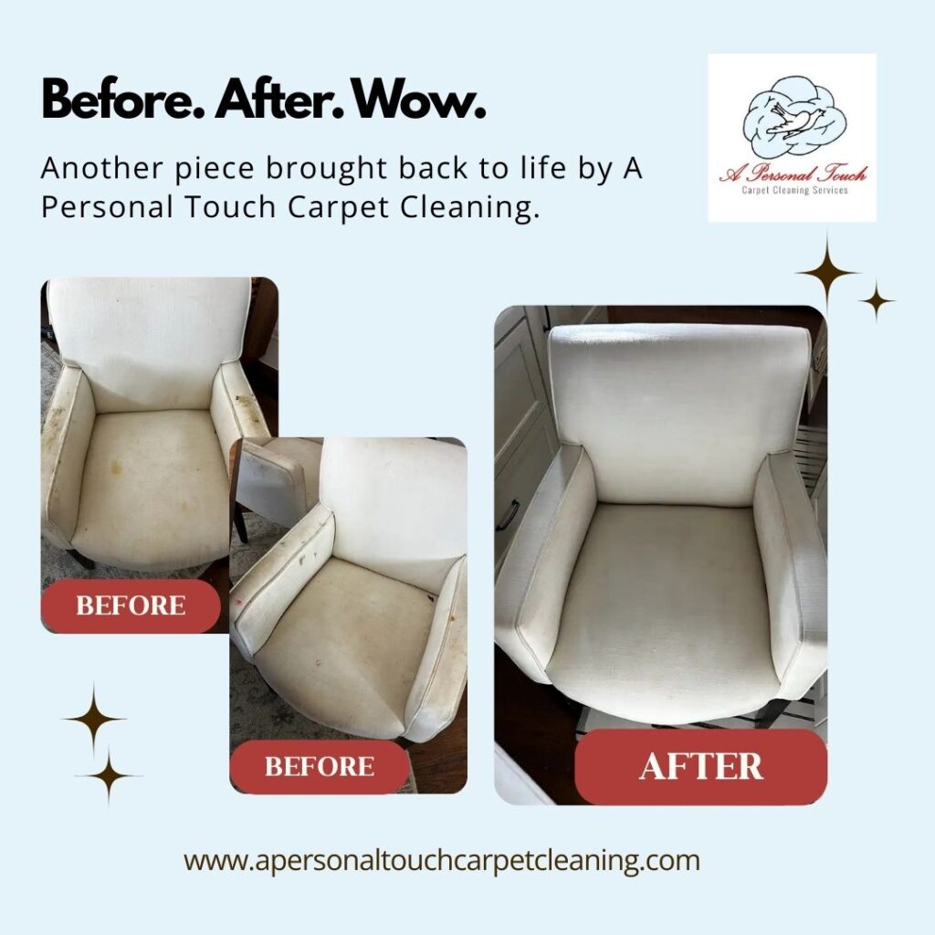 Professional Upholstery Cleaning Before/After pics