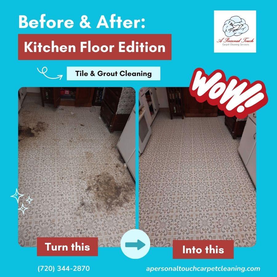 Before & After: Kitchen Floor Edition. Kitchen floor before and after pictures.