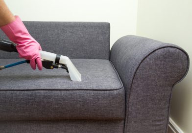 Upholstered furniture professionally chemical cleaning in hotel and house.